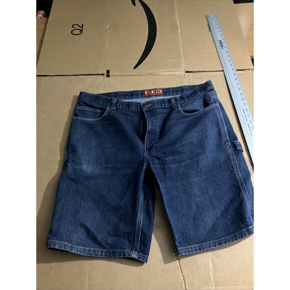 Big Mac Workwear Jeans Shorts Men's 40w Dark Wash Blue Denim High Rise Carpenter - Picture 1 of 11